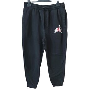 Nike Air Jordan Black Sweatpants with White Logo Size M